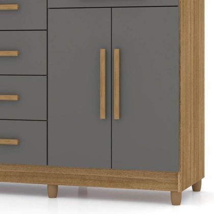 Imagem de Cômoda para Quarto com Sapateira 2 Portas 4 Gavetas Lírio V02 Nature/Alasca - Mpozenato