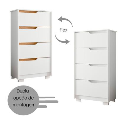 Imagem de Cômoda para Quarto Compacta com 4 Gavetas Flex Sole