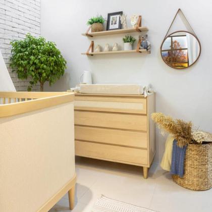 Imagem de Cômoda para Quarto de Bebê MDF com telinha 4 gavetas Linha Paglia Quater