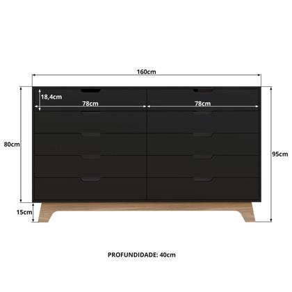 Imagem de Cômoda para Quarto Infantil 10 Gavetas 100% Mdf Alice