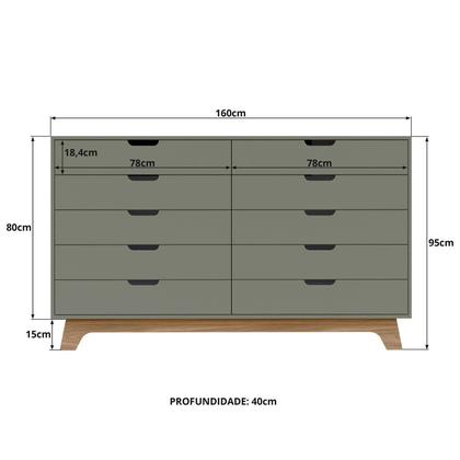 Imagem de Cômoda para Quarto Infantil 10 Gavetas 100% Mdf Alice