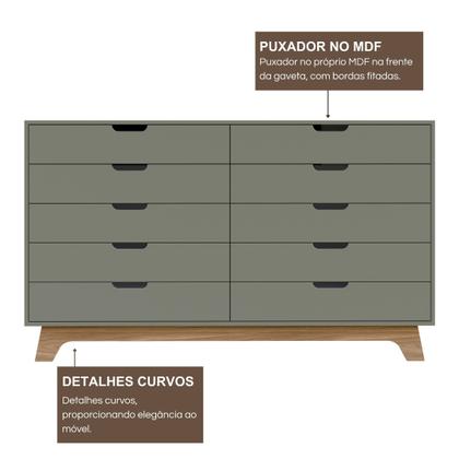 Imagem de Cômoda para Quarto Infantil 10 Gavetas 100% Mdf Alice