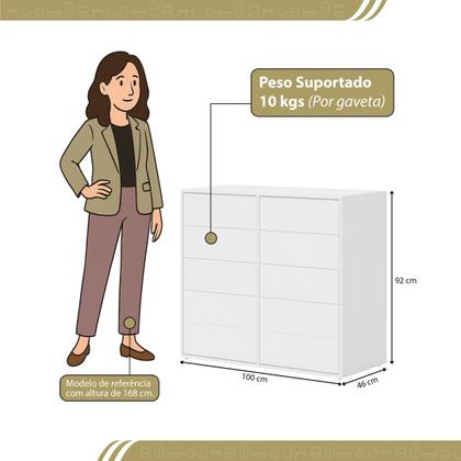 Imagem de Cômoda para Quarto Infantil 10 Gavetas Melinda
