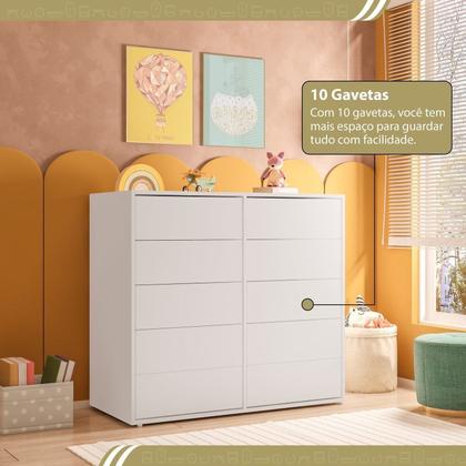 Imagem de Cômoda para Quarto Infantil 10 Gavetas Melinda