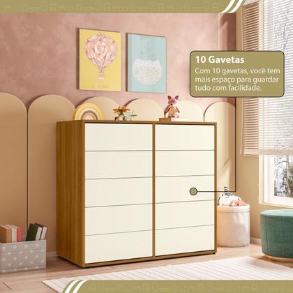 Imagem de Cômoda para Quarto Infantil 10 Gavetas Melinda