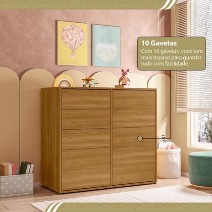 Imagem de Cômoda para Quarto Infantil 10 Gavetas Melinda