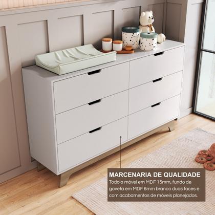 Imagem de Cômoda para Quarto Infantil 6 Gavetas 100% Mdf Alice