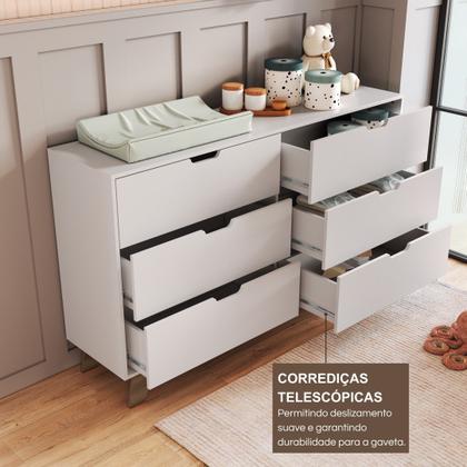 Imagem de Cômoda para Quarto Infantil 6 Gavetas 100% Mdf Alice