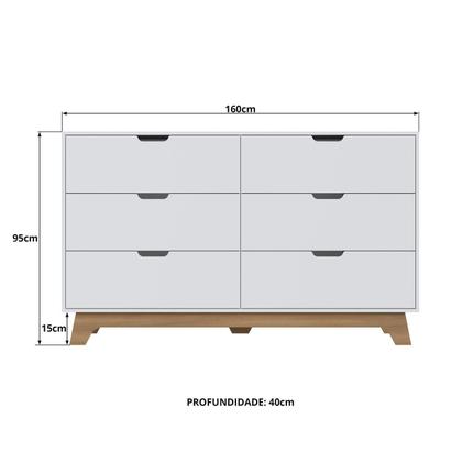 Imagem de Cômoda para Quarto Infantil 6 Gavetas 100% Mdf Alice
