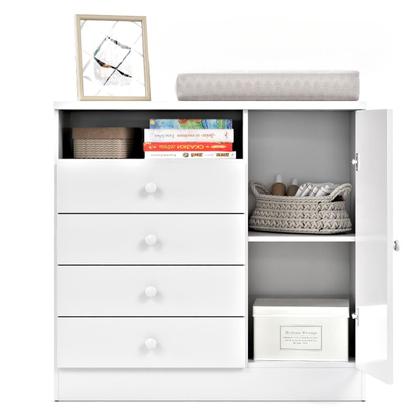 Imagem de Cômoda Para Quarto Infantil Petit Com Trocador 4 Gavetas e Sapateira