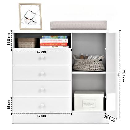 Imagem de Cômoda Para Quarto Infantil Petit Com Trocador 4 Gavetas e Sapateira