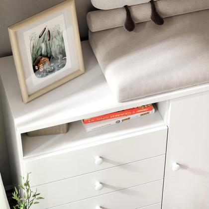 Imagem de Cômoda Para Quarto Infantil Petit Com Trocador 4 Gavetas e Sapateira