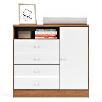 Imagem de Cômoda Para Quarto Infantil Petit Com Trocador 4 Gavetas e Sapateira