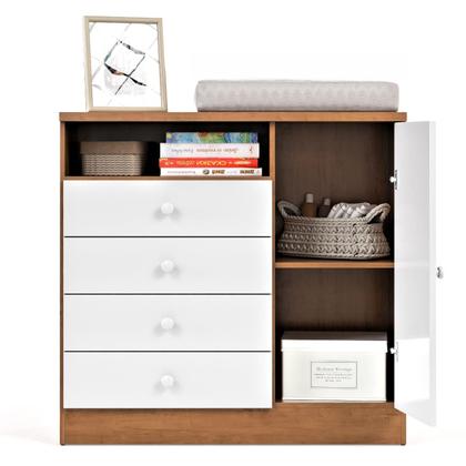 Imagem de Cômoda Para Quarto Infantil Petit Com Trocador 4 Gavetas e Sapateira
