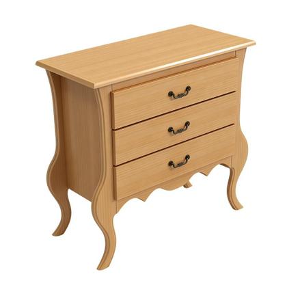Imagem de Cômoda Para Quarto Madeira Maciça 3 Gavetas Provençal Gregory B07 Mel - Lyam Decor