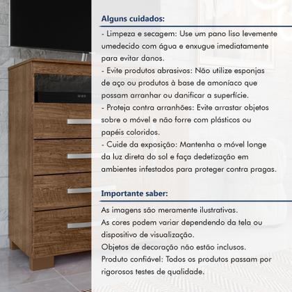 Imagem de Cômoda para Quarto Sapateira 1 Porta 4 Gavetas Nicho Itapema Marrom/Malbec