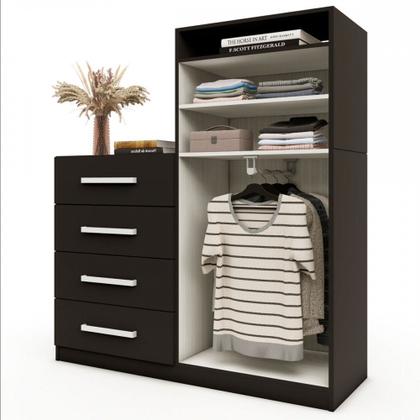 Imagem de Cômoda Paris 2 Portas 4 Gavetas Preto Fosco - Panorama Móveis