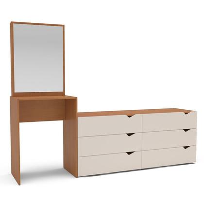 Imagem de Cômoda Penteadeira 6 Gavetas com Espelho Porto