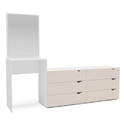 Imagem de Cômoda Penteadeira 6 Gavetas com Espelho Porto