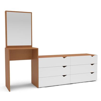 Imagem de Cômoda Penteadeira 6 Gavetas com Espelho Porto