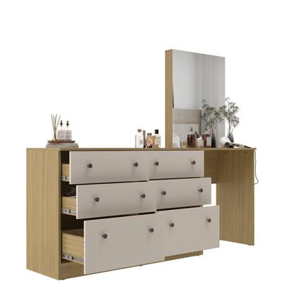 Imagem de Cômoda Penteadeira 6 Gavetas e Espelho Maite Yescasa