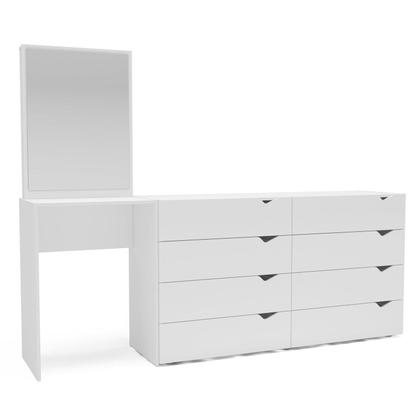 Imagem de Cômoda Penteadeira 8 Gavetas com Espelho Porto