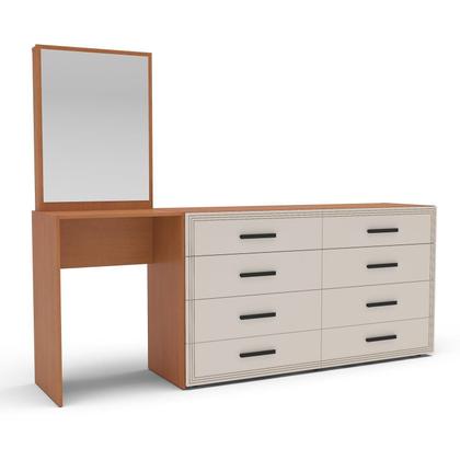 Imagem de Cômoda Penteadeira 8 Gavetas Valência Bege/Creme/Freijó