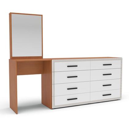 Imagem de Cômoda Penteadeira 8 Gavetas Valência Branco/Freijó