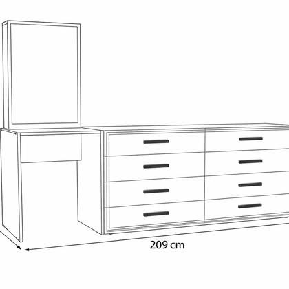 Imagem de Cômoda Penteadeira 8 Gavetas Valência Branco