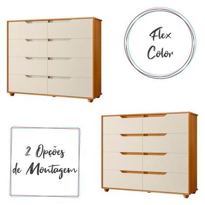 Imagem de Cômoda Quarto Doble com 8 Gavetas e Pés