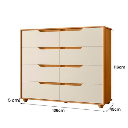 Imagem de Cômoda Quarto Doble com 8 Gavetas e Pés