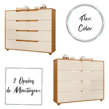 Imagem de Cômoda Quarto Doble com 8 Gavetas e Pés 