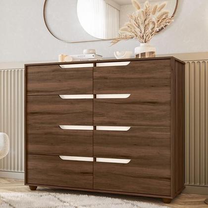 Imagem de Cômoda Quarto Doble com 8 Gavetas e Pés 