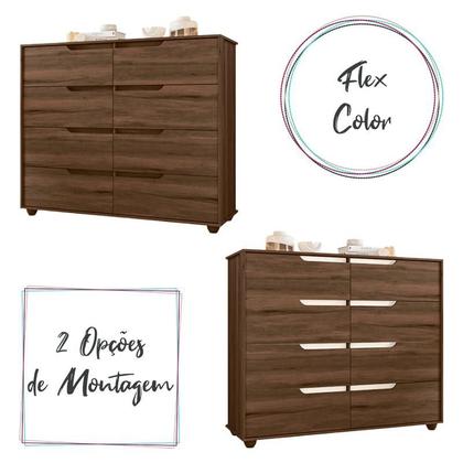 Imagem de Cômoda Quarto Doble com 8 Gavetas e Pés 