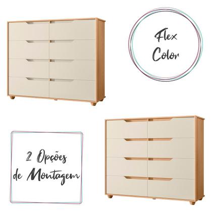 Imagem de Cômoda Quarto Doble com 8 Gavetas e Pés