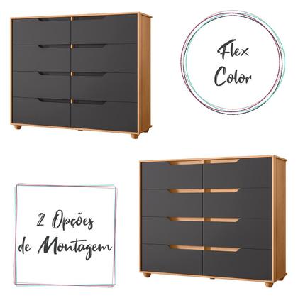 Imagem de Cômoda Quarto Doble com 8 Gavetas e Pés