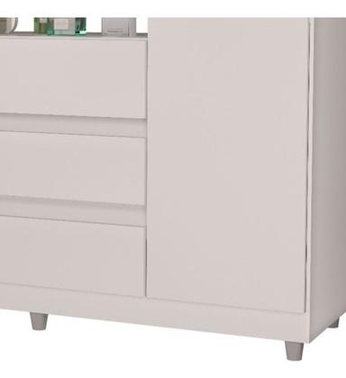 Imagem de Cômoda Quarto Grande 3 Gavetas 2 Portas Branco Venus