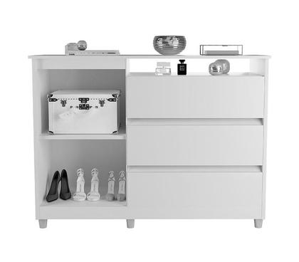 Imagem de Cômoda Quarto Sky com 3 Gavetas 1 Porta e Pés Plásticos