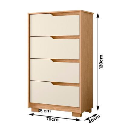 Imagem de Cômoda Quarto Sole com 4 Gavetas e Pés