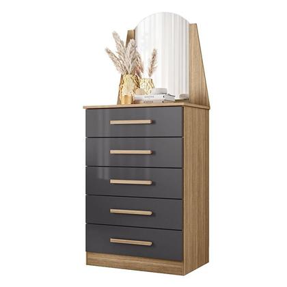 Imagem de Cômoda Quarto Veneza com 5 Gavetas e Espelho