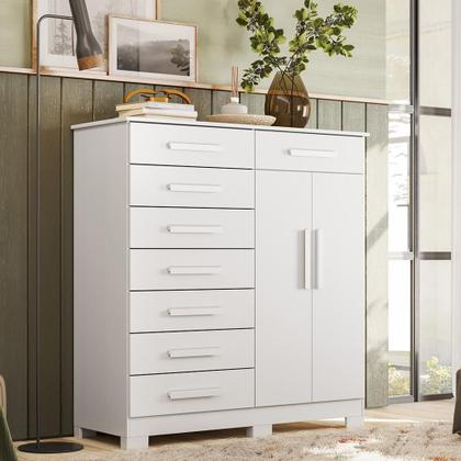 Imagem de Cômoda Quarto Verona com 8 Gavetas e 2 Portas com Cabideiro
