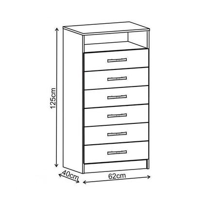 Imagem de Cômoda Rack Maxi 6 Gavetas 1 Nicho
