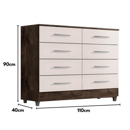 Imagem de Comoda Raissa 8 Gavetas com Pés