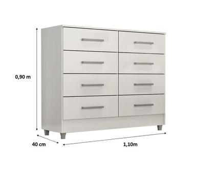 Imagem de Comoda Raissa 8 Gavetas com Pés