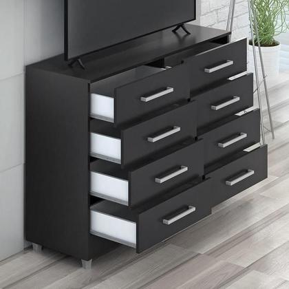 Imagem de Cômoda Raissa 8 Gavetas Preto Onix Quarta Divisão