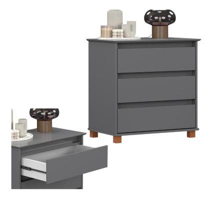 Imagem de Comoda Roupa Quarto Bebe Casal Sapateira 3 Gaveteiro Retrô