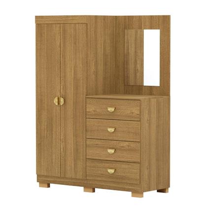 Imagem de Cômoda Roupeiro 2 Portas 4 Gavetas Cristal