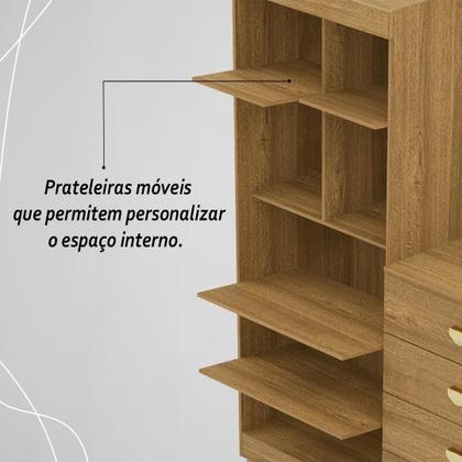 Imagem de Cômoda Roupeiro 2 Portas 4 Gavetas Cristal