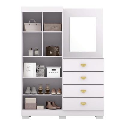 Imagem de Cômoda Roupeiro 2 Portas 4 Gavetas Cristal