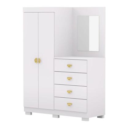 Imagem de Cômoda Roupeiro 2 Portas 4 Gavetas Cristal